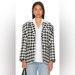 ANINE BING Quinn Blazer in Black & White Houndstooth